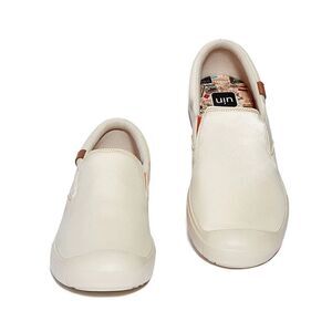 UIN Men's Sneakers Walking Casual Slip Ons Loafers (Oat Milk Silk Cadiz I)